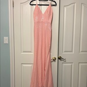 Elegant Pink Sequin Gown